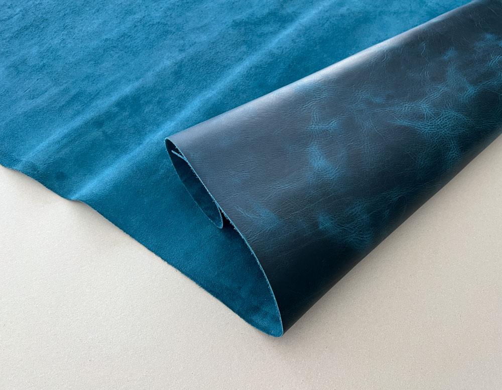 Кожа Wax Pull-up Blue 1.2-1.4 мм