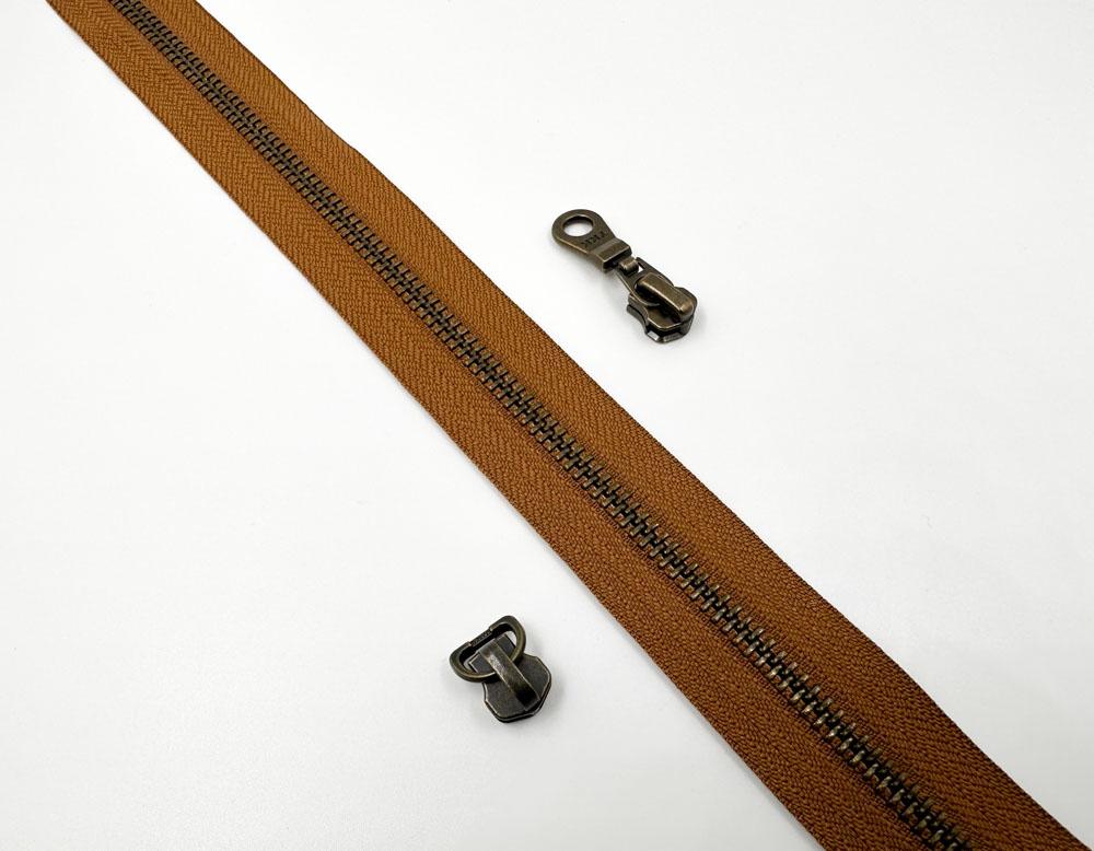 Молния рулонная YKK T5 (светло-коричневая/антик)